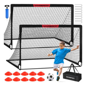 Juego De Metas De Fútbol Para Niños En Patio Trasero 6x4 Pie Negro