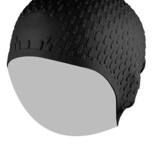 Gorro De Natación De Silicona Negro Para Mujer Con Protecció Negro Diseño De La Tela Talla