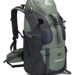 Mochila De Senderismo Ligera 50 Litros Impermeable Verde Mil Verde Militar - Con Compartimento Para Zapatos Diseño De La Tela