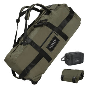 Bolsa De Lona Rodante 100l Plegable Con Ruedas Unisex Verde Color Nombre Del Diseño