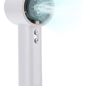 Mini Ventilador Portátil Recargable Con Pantalla 100 Velocid Blanco