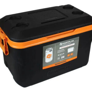 Hielera 52 Qt Capacidad 80 Latas Ideal Para Camping Resisten Negro-naranja