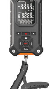 Báscula Digital De Pescado 22 Kg Con Agarre Amigable Negro Y Negro Y Anaranjado