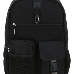 Mochila Negra Porta Tablet Hasta 10 Pulgadas Para Adultos Negro Diseño De La Tela