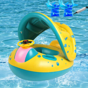 Flotador De Piscina Para Niños Amarillo Con Accesorios 30 Kg Amarillo