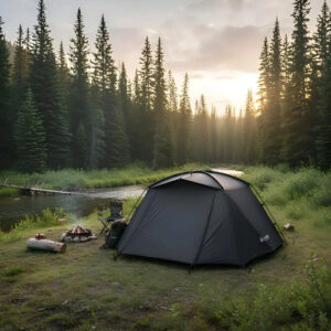 Carpa Impermeable Para 2 A 3 Personas Xl Domo Negra Negro