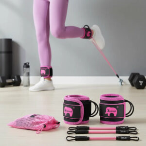 Kit De Barra De Pilates Con Bandas De Resistencia 16 En 1 Rosa Roja