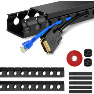 Canales Para Cables 2 Piezas 185cm Ocultador De Cables Negro Color