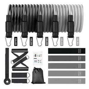 Ligas De Resistencia Para Ejercicio 17pcs Correas De Yoga Gris