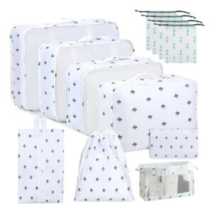 Organizadores De Viaje Set 12 En 1 Impermeables Blanco Blanco