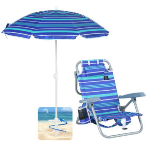 Silla De Playa Para Niños Con Paraguas Y Mochila Plegable Color