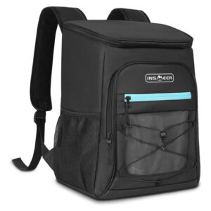 Mochila Hielera Portátil 35 Latas Impermeable Y Ligera Negro