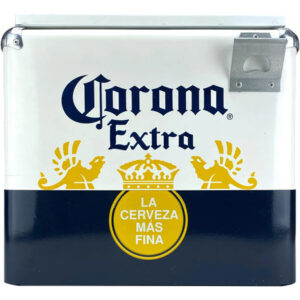 Hielera Metálica 15 Litros Vintage Para Playa Y Asados Blanco