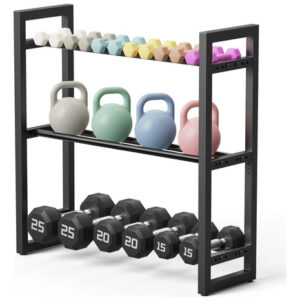 Estante Para Mancuernas De 4 Niveles Capacidad 172 Kg Negro