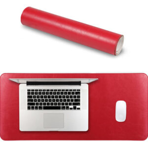 Alfombrilla De Mouse Extendida De Piel Para Oficina Y Juegos Rojo