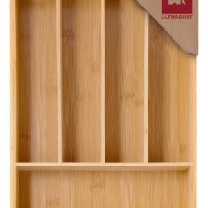 Organizador De Cubiertos De Bambú 5 Divisiones Ultrachef Bandeja De Madera Para Cocina O Cajón Con 5 Compartimentos Porta Cubiertos Multiusos Separadores Para Almacenar Y Ordenar