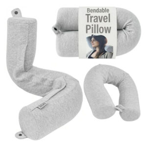 Almohada De Viaje Espuma Viscoelástica Gris Soporte Cuello 6 Gris Diseño De La Tela
