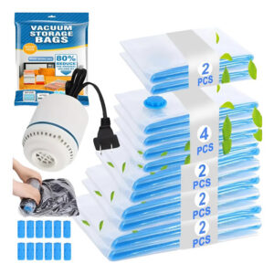 Bolsas De Almacenamiento Al Vacío 12 Piezas Con Bomba Eléctr