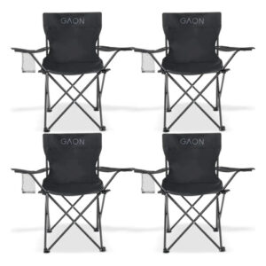 Sillas Plegables Para Camping Impermeables Set 4 Piezas Negr Negro