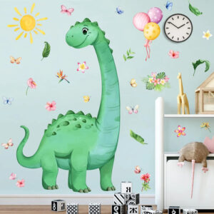 Calcomanías De Pared De Dinosaurio Verde Para Niños 31x9 Cm 05-verde