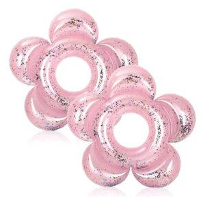 Flotadores De Piscina Con Purpurina 120 Cm Rosa 2 Unidades Rosado