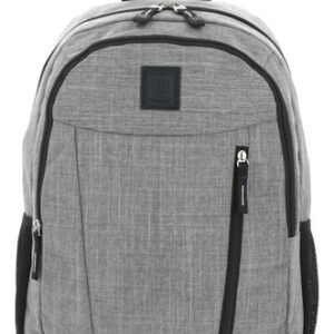 Mochila Grande Unisex Gris Porta Laptop Hasta 15 Pulgadas Gris Diseño De La Tela