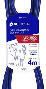Extensión Uso Rudo Aterrizada 4 M Calibre 16 Volteck 48057