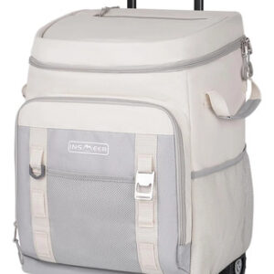 Hielera Plegable Con Ruedas 50l Aislante Para Camping Playa 50l Blanco