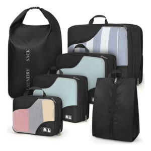 Cubos De Compresión Expandibles 6 Pzs Impermeables Negro Negro