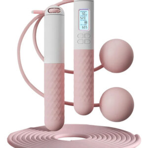 Cuerda Para Saltar Rosa Con Contador Digital Y Mangos Ergonó Rosa