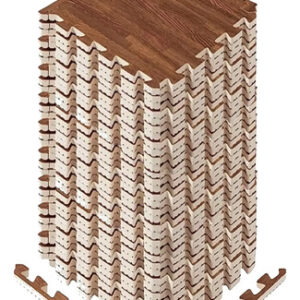 Tapete De Ejercicio De Espuma Eva Antideslizante 36 Pies Cua F. 36 Pies Cuadrados (36 Azulejos) - Madera De Roble Oscuro