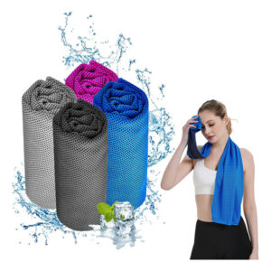 Toalla De Enfriamiento Deportiva Microfibra 4 Piezas 100x30 Azul Nombre Del Diseño