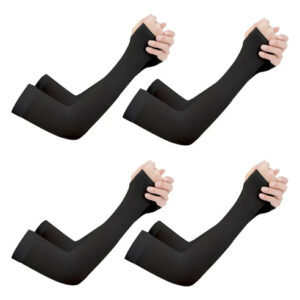 Mangas De Brazo Unisex 4 Pares Protección Uv Transpirables Talla 4 Negro