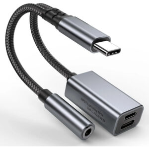Adaptador 3 En 1 Usb C A Jack 3.5mm Y Cargador 12x4cm Color