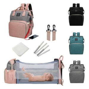 Mochila De Pañales Impermeable Con Estación Y Carga Usb 35l Color Diseño De La Tela