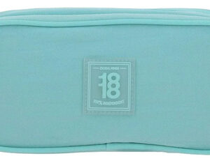 Lapicera Turquesa Doble Compartimento Cierre Unisex 11x23 Cm Color Nombre Del Diseño