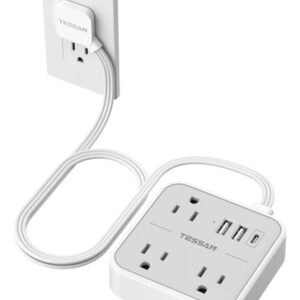 Regleta Multicontacto Plana 0.9m 3 Salidas Ca 3 Usb Gris Color