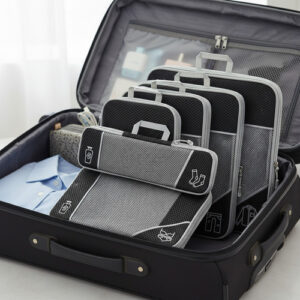 Juego De 5 Bolsas Organizadoras De Compresión Impermeables Negro