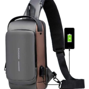 Mochila Cruzada Impermeable Antirrobo Ligera Con Puerto Usb Color Diseño De La Tela