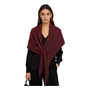 Chal Triangular De Punto Suave Rojo Vino Para Mujer Invierno