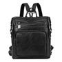 Bolsa Mochila Mujer Negra Convertible Cuero Vegano Estilo Dí Negro Diseño De La Tela