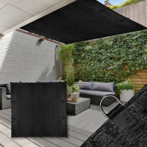 Malla Sombra Negra 1x1 Metros Reforzada Protección Uv Exteri Negro