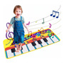 Alfombrilla Musical Piano Plegable Electrónica 5 Modos 10 Me Amarillo Oscuro