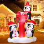 Decoración Inflable Navidad 204 Cm Pingüinos Buzón Luz Led