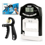 Entrenador Y Dinamómetro De Fuerza De Agarre Ajustable Negro Negro + Blanco