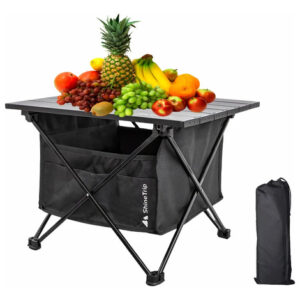 Mesa De Camping Plegable Portátil Negra Antideslizante 40x56 Negro