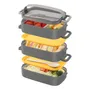 Fiambrera Térmica Bento Box 2250 Ml Acero Inoxidable Gris Gris