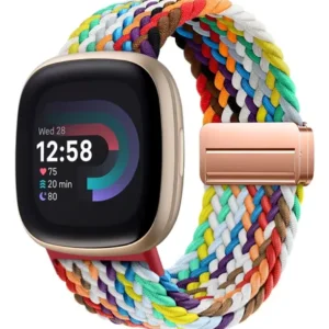 Correa Trenzada Magnética Para Fitbit Versa 4 Y 3 Elástica N