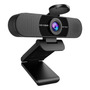 Cámara Web 1080p Con Micrófonos Dual Usb Plugplay Para Video Negro
