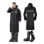 Impermeable Largo Hombre Con Cubre Zapatos Y Protector Facia Negro Verdad